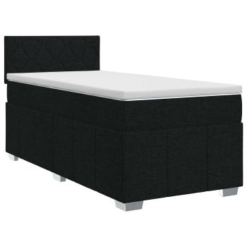 Boxspringbett mit Matratze Schwarz 90 x 190 cm Stoff