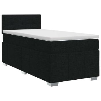 Boxspringbett mit Matratze Schwarz 90 x 200 cm Stoff