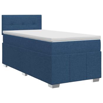 Boxspringbett mit Matratze mit Kopfteil Blau 90 x 200 cm Stoff