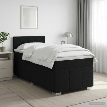 ARDEBO.de - Boxspringbett mit Matratze Schwarz 90 x 200 cm Stoff