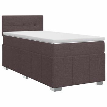 Boxspringbett mit Matratze Dunkelbraun 100 x 200 cm Stoff