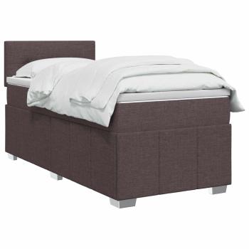 Boxspringbett mit Matratze Dunkelbraun 100 x 200 cm Stoff