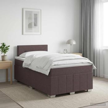 ARDEBO.de - Boxspringbett mit Matratze Dunkelbraun 120 x 190 cm Stoff