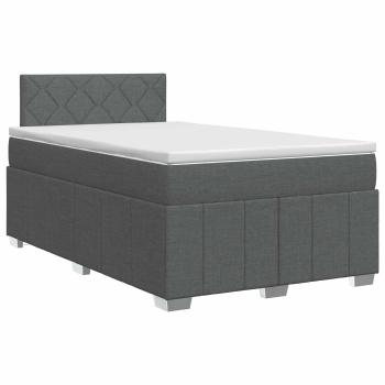 Boxspringbett mit Matratze Dunkelgrau 120 x 190 cm Stoff