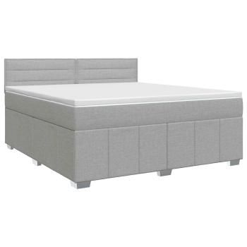 Boxspringbett mit Matratze Hellgrau 140 x 190 cm Stoff