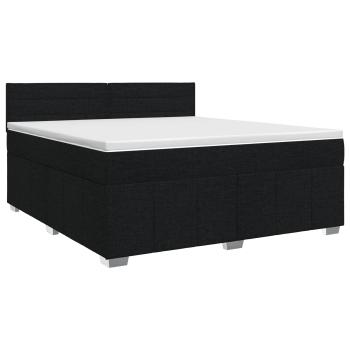 Boxspringbett mit Matratze Schwarz 140 x 190 cm Stoff