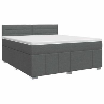 Boxspringbett mit Matratze Dunkelgrau 140 x 200 cm Stoff