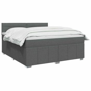 Boxspringbett mit Matratze Dunkelgrau 140 x 200 cm Stoff