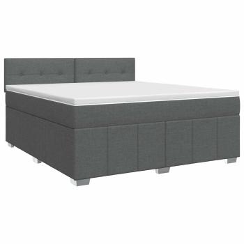 Boxspringbett mit Matratze Dunkelgrau 140 x 200 cm Stoff