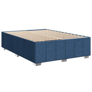 Boxspringbett mit Matratze mit Kopfteil Blau 140 x 200 cm Stoff