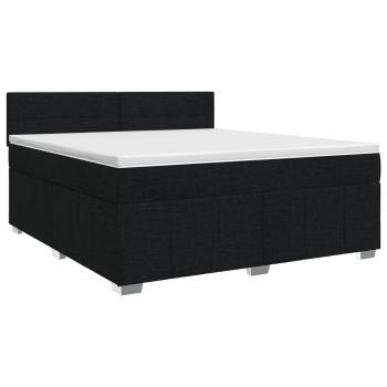 Boxspringbett mit Matratze Schwarz 180 x 200 cm Stoff