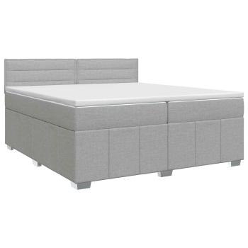 Boxspringbett mit Matratze Hellgrau 200 x 200 cm Stoff