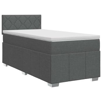 Boxspringbett mit Matratze Dunkelgrau 90 x 190 cm Stoff