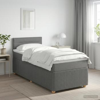 ARDEBO.de - Boxspringbett mit Matratze Dunkelgrau 80 x 200 cm Stoff
