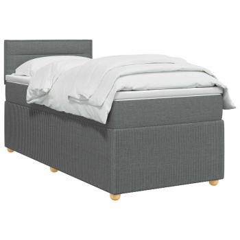 Boxspringbett mit Matratze Dunkelgrau 80 x 200 cm Stoff