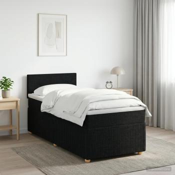 ARDEBO.de - Boxspringbett mit Matratze Schwarz 80 x 200 cm Stoff