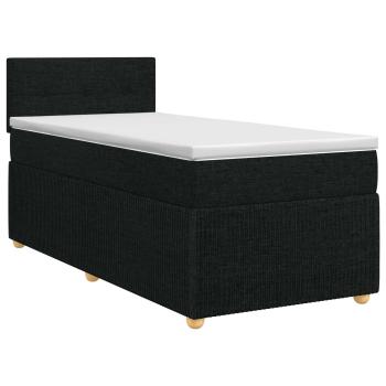 Boxspringbett mit Matratze Schwarz 80 x 200 cm Stoff