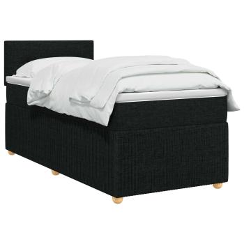 Boxspringbett mit Matratze Schwarz 80 x 200 cm Stoff