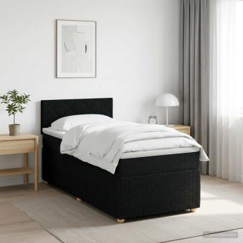 ARDEBO.de - Boxspringbett mit Matratze Schwarz 80 x 200 cm Stoff