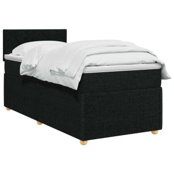 Boxspringbett mit Matratze Schwarz 80 x 200 cm Stoff