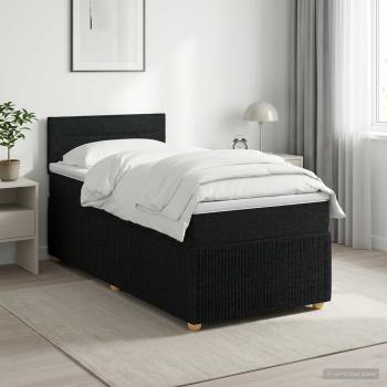 ARDEBO.de - Boxspringbett mit Matratze Schwarz 90 x 190 cm Stoff