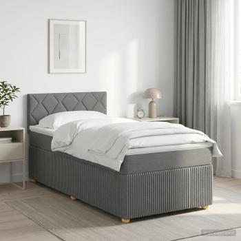 ARDEBO.de - Boxspringbett mit Matratze Dunkelgrau 100 x 200 cm Stoff