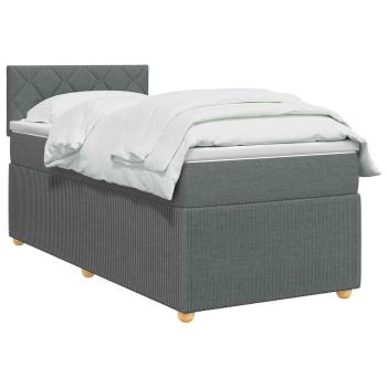 Boxspringbett mit Matratze Dunkelgrau 100 x 200 cm Stoff