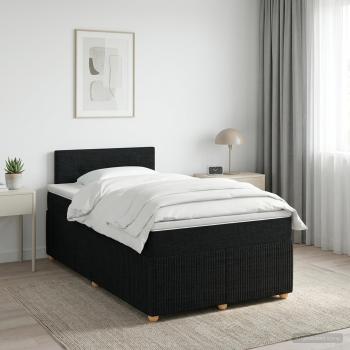 ARDEBO.de - Boxspringbett mit Matratze Schwarz 120 x 190 cm Stoff