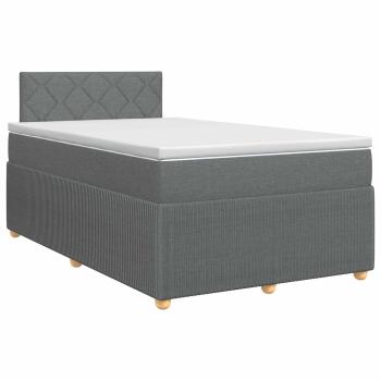 Boxspringbett mit Matratze Dunkelgrau 120 x 190 cm Stoff