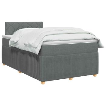 Boxspringbett mit Matratze Dunkelgrau 120 x 190 cm Stoff