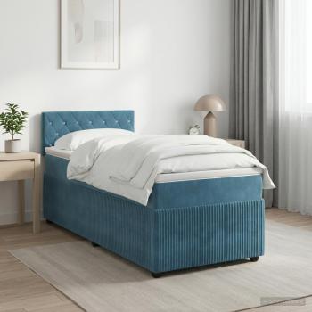 ARDEBO.de - Boxspringbett mit Matratze Dunkelblau 90 x 200 cm Samt