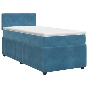Boxspringbett mit Matratze Dunkelblau 100 x 200 cm Samt