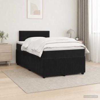 ARDEBO.de - Boxspringbett mit Matratze Schwarz 120 x 190 cm Samt