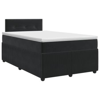 Boxspringbett mit Matratze Schwarz 120 x 190 cm Samt