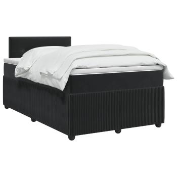 Boxspringbett mit Matratze Schwarz 120 x 190 cm Samt