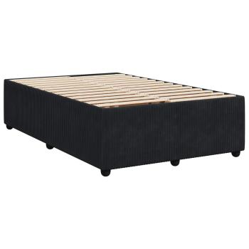 Boxspringbett mit Matratze Schwarz 120 x 190 cm Samt