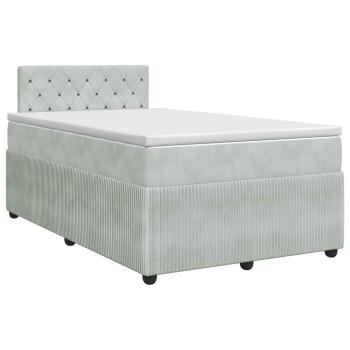 Boxspringbett mit Matratze Hellgrau 120 x 200 cm Samt
