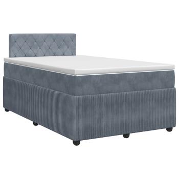 Boxspringbett mit Matratze Dunkelgrau 120 x 200 cm Samt