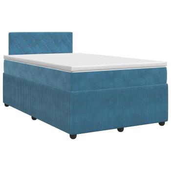 Boxspringbett mit Matratze Dunkelblau 120 x 200 cm Samt