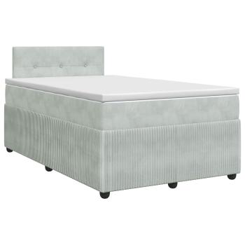 Boxspringbett mit Matratze Hellgrau 120 x 200 cm Samt