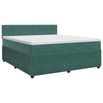 Boxspringbett mit Matratze Dunkelgrün 140 x 190 cm Samt