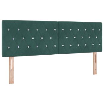 Boxspringbett mit Matratze Dunkelgrün 140 x 190 cm Samt