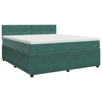 Boxspringbett mit Matratze Dunkelgrün 140 x 190 cm Samt