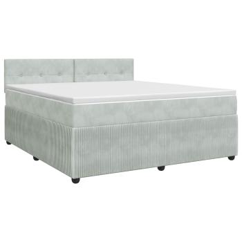 Boxspringbett mit Matratze Hellgrau 140 x 200 cm Samt