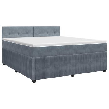 Boxspringbett mit Matratze Dunkelgrau 140 x 200 cm Samt