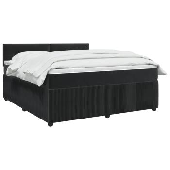 Boxspringbett mit Matratze Schwarz 140 x 200 cm Samt