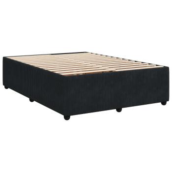Boxspringbett mit Matratze Schwarz 140 x 200 cm Samt