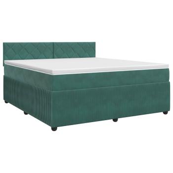 Boxspringbett mit Matratze Dunkelgrün 140 x 200 cm Samt