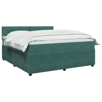 Boxspringbett mit Matratze Dunkelgrün 140 x 200 cm Samt