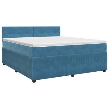 Boxspringbett mit Matratze Dunkelblau 180 x 200 cm Samt
